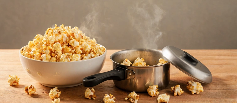 This salty snack gets its signature puff from pressurized steam popping the kernel