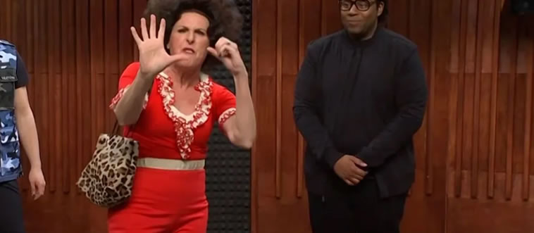 Let's serve up some high-energy physical comedy: who brought the high-kicking, red-clad, purse-clutching Sally O'Malley to life?